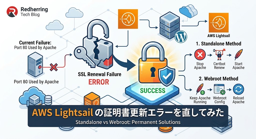 AWS Lightsailの証明書更新エラーを直してみた